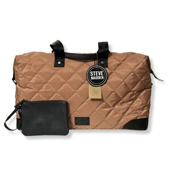 Steve Madden BAmos Quilted Weekender- Camel - Picture 2 of 9